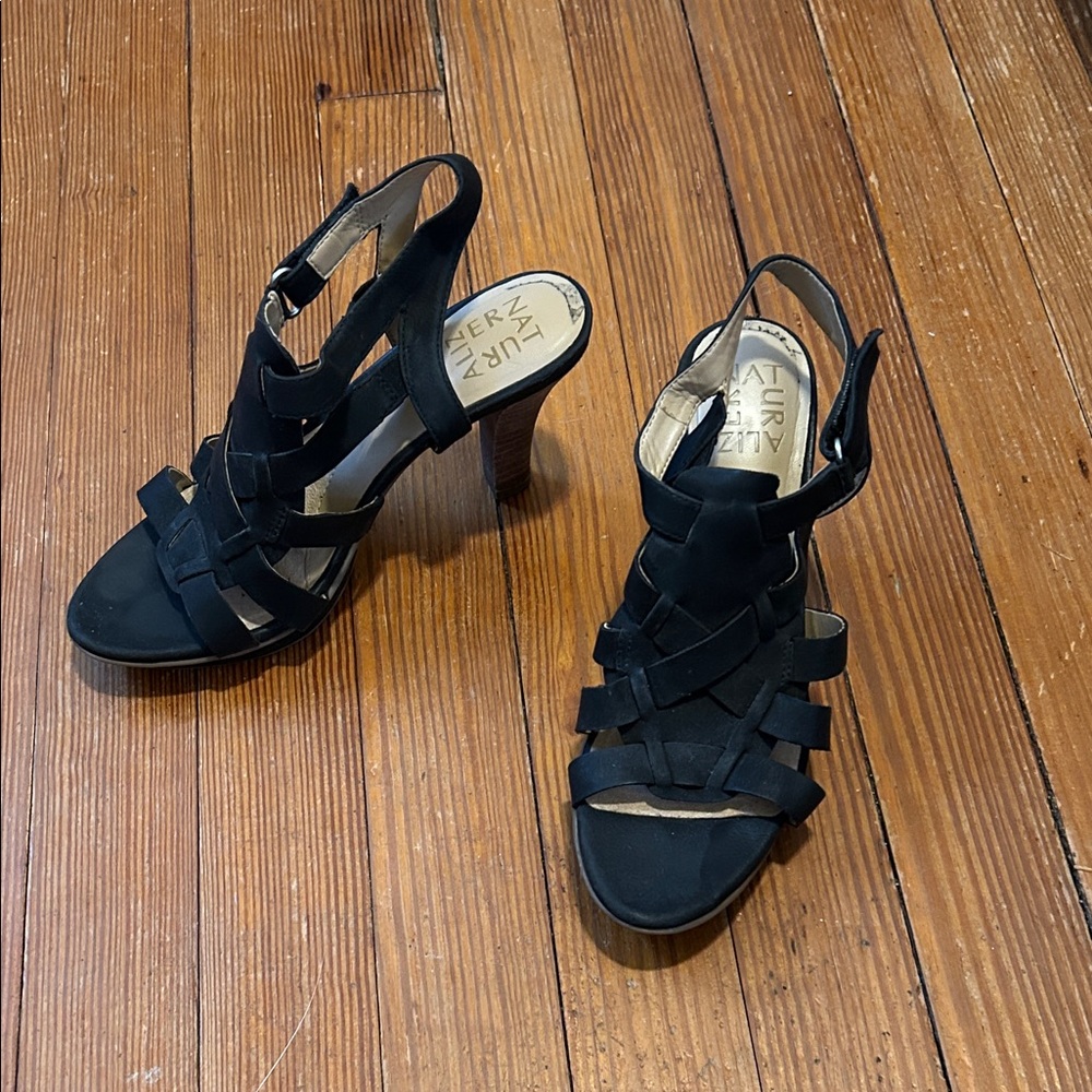 Naturalizer Black Strappy Heels